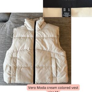 Vero Moda Off-White Quilted Vest